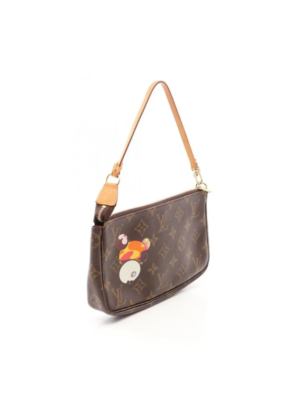 Louis Vuitton Handbag Pochette Accessory Soir Canvas Leather LV Takashi Murakami
